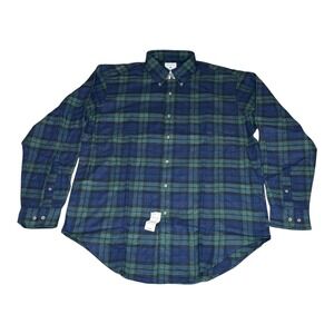 Vintage Deadstock NWT 80s 90s Brooks Brothers Mens Tartan Plaid Sport Shirt (M)